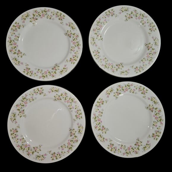 Treasure Chest Lenore No. 7001 Japan 7.75" Salad Plates Set of 4 Floral Vintage - Picture 5 of 6